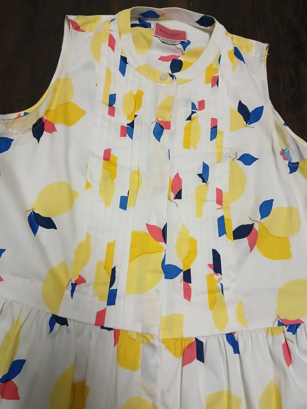 kate spade White Sleeveless Mini Dress with Yellow, Blue & Pink Floral Motif